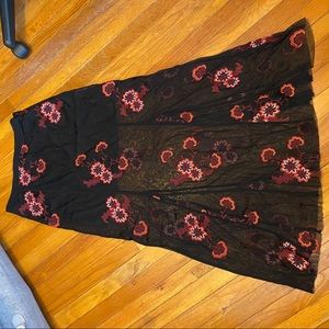 NWOT Forever 21 lace overlay boho maxi skirt L